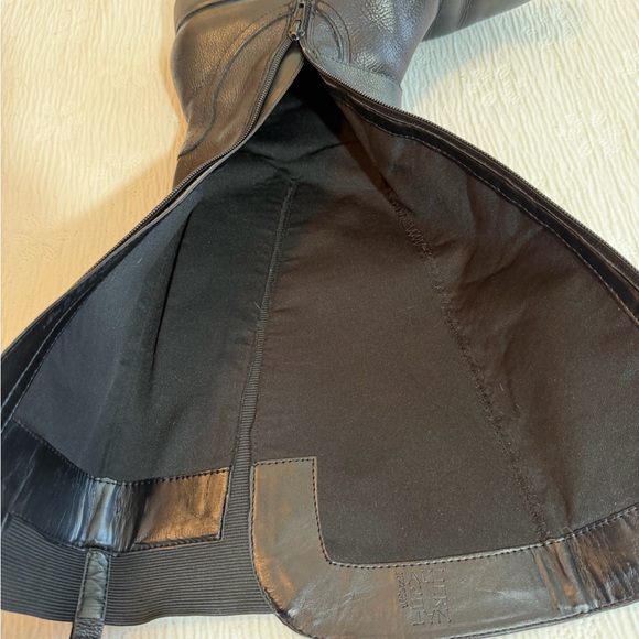 Naturalizer Wide Calf Riding Boots Black Leather size 8 chunky - Picture 6 of 15